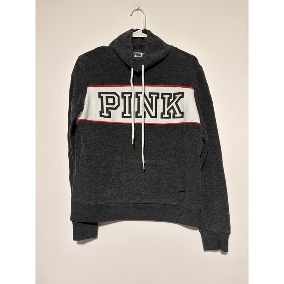 PINK Victoria's Secret Womens Medium Pullover Sweatshirt Colorblock Gray - Picture 1 of 6